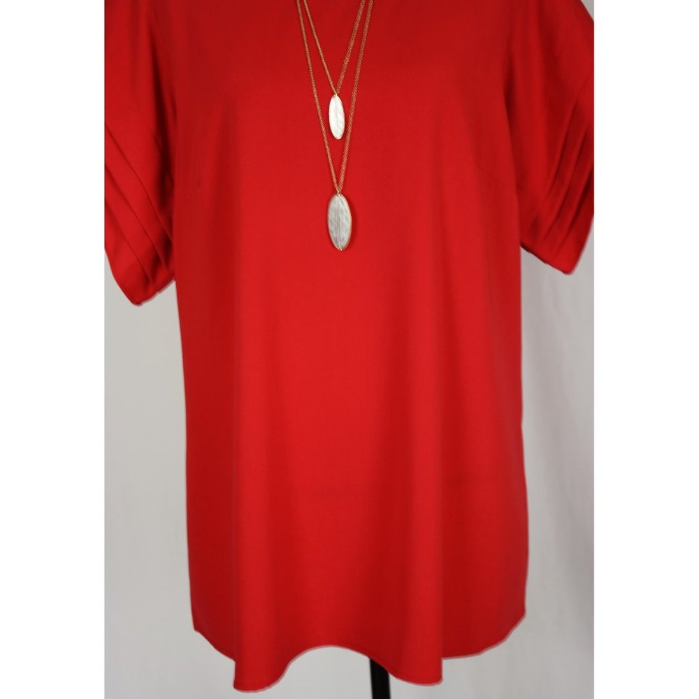 NWOT City Chic Berry Red Bell Sleeve Tunic Size 20 - Picture 6 of 10